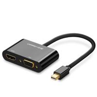 Ugreen 2 in 1 HD 1080P 4K Thunderbolt Mini DisplayPort DP to HDMI & VGA Plastic Shell Adapter Converter / Cable for Projector Television Monitor(Black