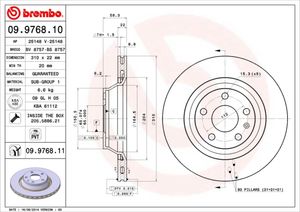 Remschijf BREMBO, Remschijftype: Binnen geventileerd, u.a. für Audi