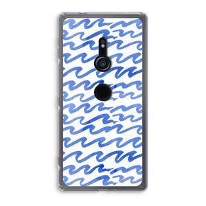 Blauwe golven: Sony Xperia XZ2 Transparant Hoesje