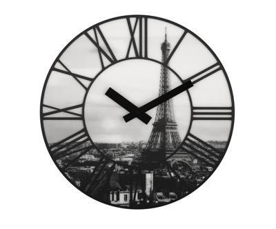 NeXtime ne-3004 wandklok dia. 39 cm, plastic, 3d, grijs, 'la ville'