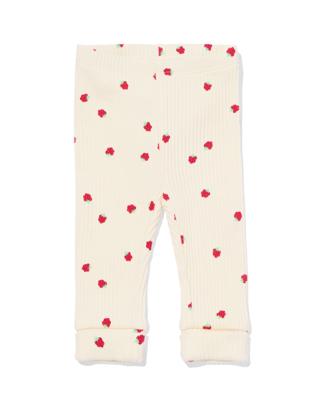 HEMA Newborn meegroeilegging rib aardbeien ecru (ecru)