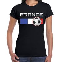 France / Frankrijk voetbal / landen shirt met voetbal en Franse vlag zwart voor dames 2XL  -
