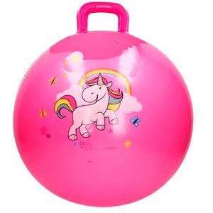 Roze skippybal met eenhoorn 46 cm