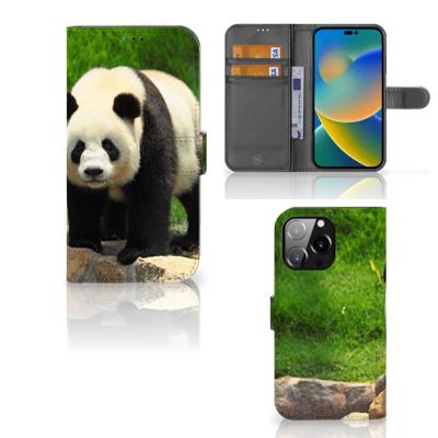 iPhone 14 Pro Max | Telefoonhoesje | Met pasjeshouder | Panda