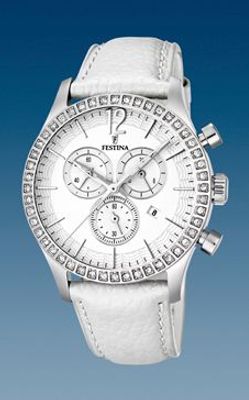 Horlogeband Festina F16590-1 Leder Wit 21mm