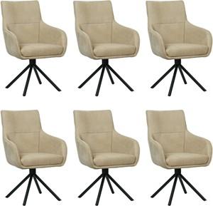 Set van 6 Leren eetkamerstoelen Fancy - Draaibaar - Automatisch terug naar beginstand - Echt leer, Industrieel, Comfortabel en kies uit meer dan 150+ kleuren - Ontdek de Vele Leersoorten en Kleuren bij ShopX