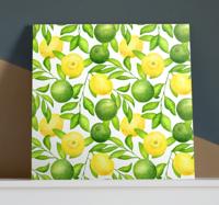 Canvas schilderij stilleven en fruit Citroenen en limoenen