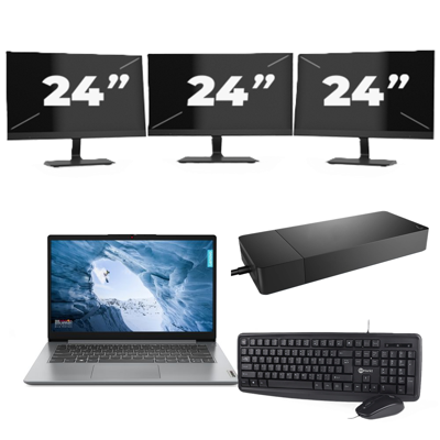 Lenovo ThinkPad L14 Gen 1 - Intel Core i5-10e Generatie - 14 inch - 16GB RAM - 256GB SSD - Windows 11 Home + 3x 24 inch Monitor Lenovo ThinkPad L14 Gen 1 - Intel Core i5-10e Generatie - 14 inch - 16GB RAM - 256GB SSD - Windows 11 Home + 3x 24 inch Monitor