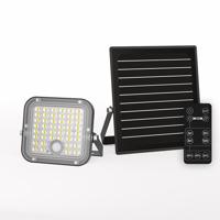 Vega LED Solar Wandlamp buiten met bewegingssensor - Incl. Schemersensor - Los zonnepaneel - Schijnwerper, breedstraler - IP65 waterdicht - 88 LED&apos;s - 10 watt - 2800-6500K - Warm wit licht - Daglicht wit licht - 1500 lumen - Zwart