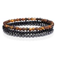 Memphis Stacked Heren Armbanden set - Dark-19cm
