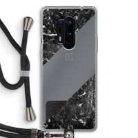 Zwart marmer: OnePlus 8 Pro Transparant Hoesje met koord