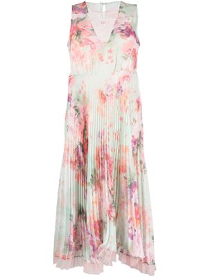 TWINSET robe mi-longue plissée à fleurs - Rose