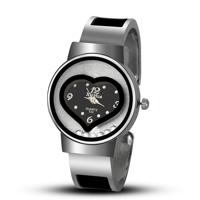 Hartvormige quartz horloge voor vrouwen (zwart)