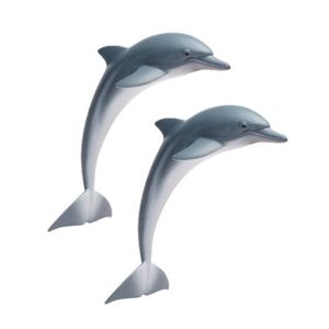 2x stuks plastic speelgoed figuur dolfijn 11 cm - Speelfiguren