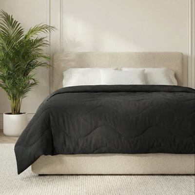 Wasbaar Easy Dekbed Zonder Overtrek - Zonder Overtrek Wave Uni - Zwart - Dekbed-Discounter.nl