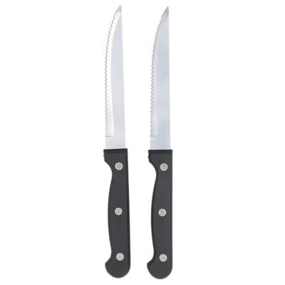 Gerimport vlees / steak messen - 12x stuks - RVS - bakeliet handvat - 30 cm - scherpe messen