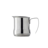 Melkkannetje/schenkkannetje saus - RVS - zilver - 300 ml - D8 x H11 cm - met schenktuit en handvat