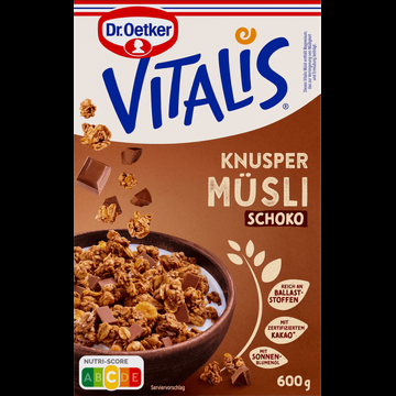 Dr. Oetker Vitalis krokante muesli choco 600gr bij Jumbo