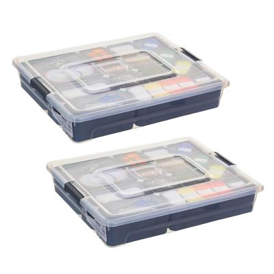 5Five Opslag sorteerbox - 2x - 13 vakjes indeling - 35 x 28 x 7 cm - kunststof - opbergdoos