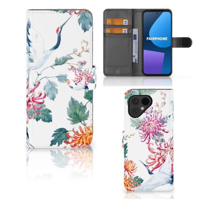 Fairphone 5 | Telefoonhoesje | Met pasjeshouder | Bird Flowers