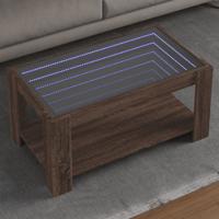 Salontafel met LED 93x53x45 cm bewerkt hout bruin eikenkleur