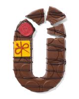 051 Handgedecoreerde Chocoladeletter Melk O 180g