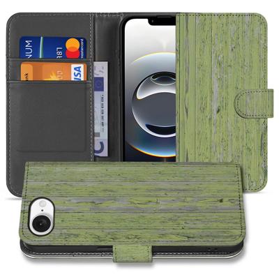 iPhone 16e | Book Style Case | Green Wood
