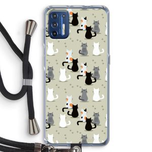 Katten: Motorola Moto G9 Plus Transparant Hoesje met koord