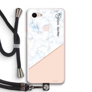 Marmer in stijl: Pixel 3 XL Transparant Hoesje met koord