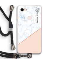 Marmer in stijl: Pixel 3 XL Transparant Hoesje met koord