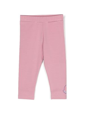 Moncler Enfant legging à bande logo - Rose
