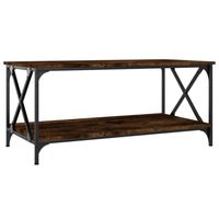 The Living Store Klassieke Salontafel - 100 x 50 x 45 cm - Gerookt Eiken