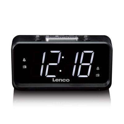 Lenco CR-28BK - Wekkerradio met handmatige dimmer, nachtverlichting en helder LED-display - Zwart