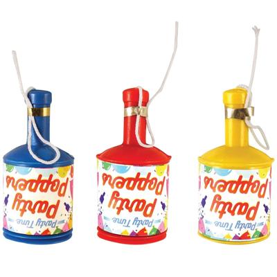 Party poppers champagne 12x stuks - confetti mini shooter - mix kleuren