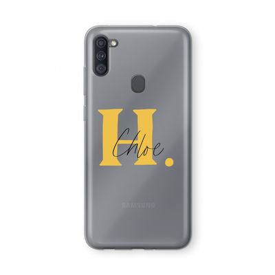 Amber Script: Samsung Galaxy A11 Transparant Hoesje