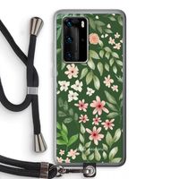 Botanical green sweet flower heaven: Huawei P40 Pro Transparant Hoesje met koord