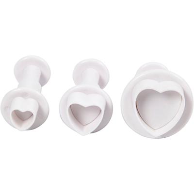 Creativ Company Uitsteekvormen met stempel, hart, d 2+2,3+3 cm, wit, 3 stuk/ 1 doos