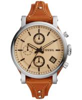 Fossil Dames ES4046 &apos;Original Boyfriend&apos; chronograaf bruin lederen horloge