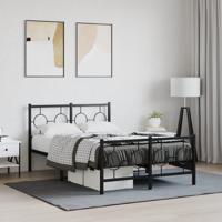 Bedframe met hoofd- en voeteneinde metaal zwart 120x190 cm