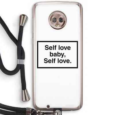 Self love: Motorola Moto G6 Transparant Hoesje met koord