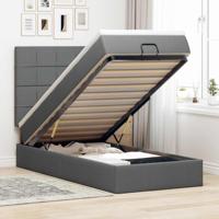 Bed met matras 90x200 cm stof donkergrijs