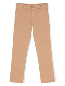 Dolce & Gabbana Kids logo-plaque cotton trousers - Marron