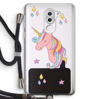 Roze eenhoorn: Honor 6X Transparant Hoesje met koord