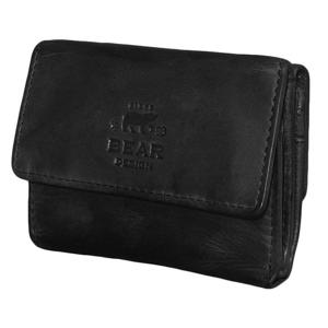 Bear Design Compacte Portemonnee met Overslag Cow Lavato Zwart