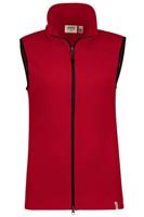 HAKRO Regular Fit Dames Fleece Vest rood, Effen - thumbnail