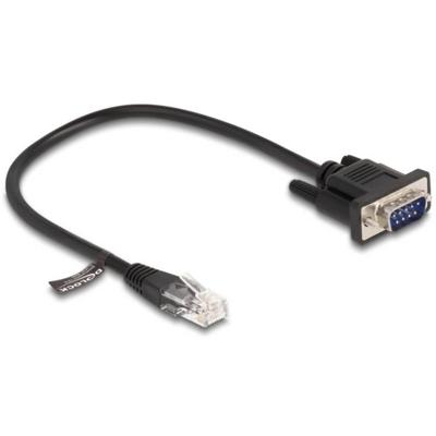 Delock 88008 RJ45 / Serieel Netwerkkabel, patchkabel 0.30 m Zwart 1 stuk(s)
