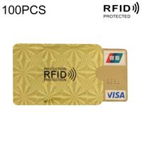 100 stuks aluminiumfolie RFID blokkeren credit card ID Bank kaart geval kaarthouder cover grootte: 9 x 6.3 cm (gouden sneeuwvlok)