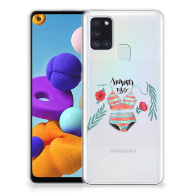 Samsung Galaxy A21s Telefoonhoesje met Naam Boho Summer Samsung Galaxy A21s Telefoonhoesje met Naam Boho Summer