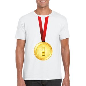 Winnaar gouden medaille shirt wit heren 2XL  -