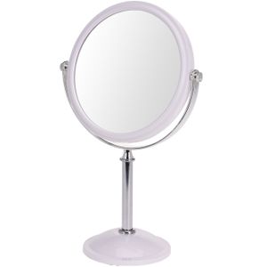 Witte make-up spiegel rond vergrotend 18 x 24 cm   -